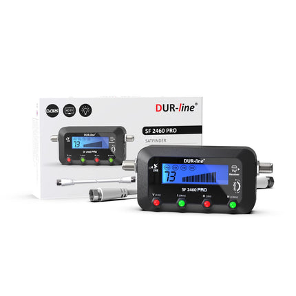 DUR-line SF 2460 Pro - Digital Satfinder - precise measuring device for aligning your satellite dish - satellite finder including F-cable, audio signal, LCD display, satellite detection, Astra, Hotbird