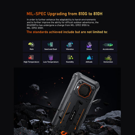 Lepinguvaba õuetelefon Blackview BV6200 PRO, 12GB+128GB (1TB laiendus), 13000mAh aku, 6.56'' HD+, ArcSoft® 13MP+8MP, Android 13 DUAL SIM IP68 MIL-STD-810H veekindel nutitelefon, roheline