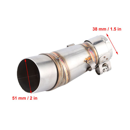 FTVOGUE Motorcycle Exhaust Pipe Middle Pipe Stainless Steel Structure Sliding Sleeves Exhaust Pipe Middle Pipe, suitable for Kawasaki Z250 2013 2016, suitable for Kawasaki Ninja 250 300 2013 2016