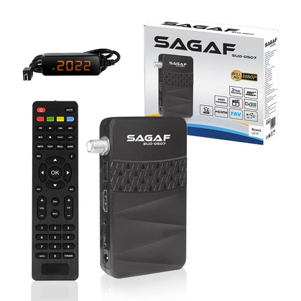 LEYF &amp; Sagaf SUD-0507 mini-satelliidi vastuvõtja DVB-S2 /ARD ja ZDF SD väljalülitusega/Full HD 1080p digitaalne vastuvõtja (HDTV, USB)