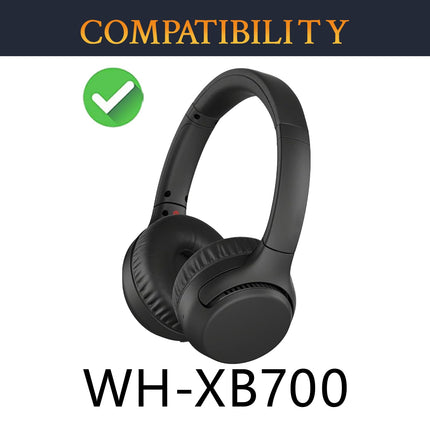 SOULWIT vahetuskõrvapadjad Sony WHXB700/WH XB700 juhtmevabadele Bluetooth-kõrvaklappidele lisabassiga, vahetuskõrvapadjad suure tihedusega mürasummutusvahuga, pehmem proteiinnahk