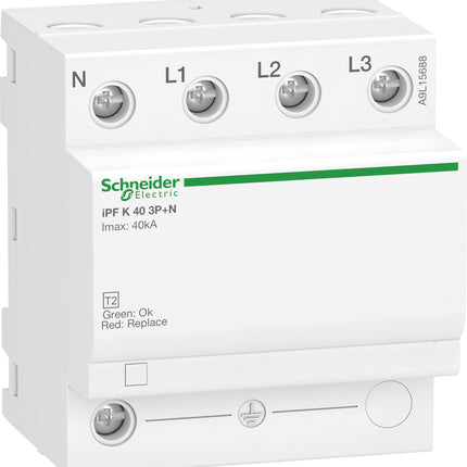 Schneider Electric A9L15688 liigpingepiirik iPF K 40, tüüp 2, 3P+N, Imax 40kA, In 15kA, TT ja TN-S
