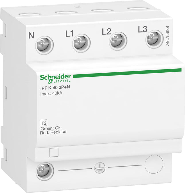 Schneider Electric A9L15688 liigpingepiirik iPF K 40, tüüp 2, 3P+N, Imax 40kA, In 15kA, TT ja TN-S