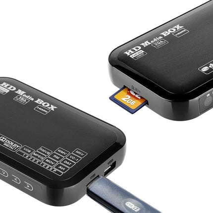 VBESTLIFE Full HD meediapleier, 16 keelega 1080P meediapleier, toetab USB MMC RMVB MP3 AVI MKV, 110–240 V (EL)