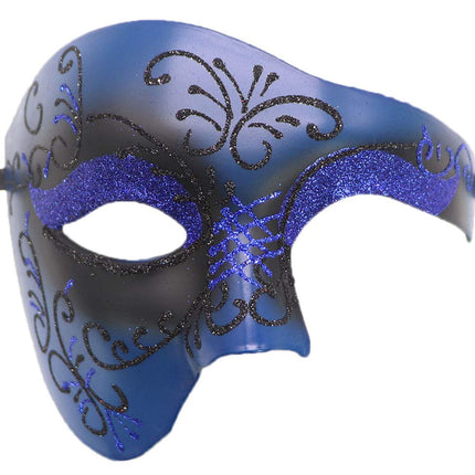 Coolwife'i maskeraadimask Vintage Ooperifantoom Ühesilmne Poolnägu Kostüüm (Sinine)