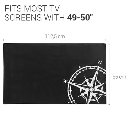 kwmobile 49-50" teleriümbris - siseteleri ekraanikaitseümbris - teleri ekraani tolmukate - Compass Vintage valge must