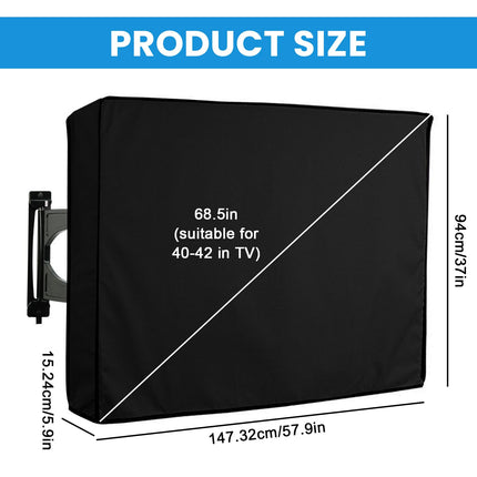 Outdoor TV Cover, 40-42 inch TV Case Screen Protector, TV Cover for Outdoor Use, TV Dust Cover 210 Oxford PVC Coating Heavy Duty, Weatherproof Universal Screen Protector