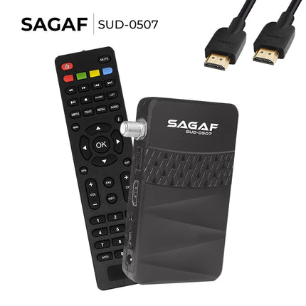 LEYF &amp; Sagaf SUD-0507 mini satelliitvastuvõtja - DVB-S2 | ARD ja ZDF SD väljalülitusvõimalusega - satelliitvastuvõtja - Full HD 1080p digitaalne vastuvõtja (HDTV, USB) Astra Hotbird Türksat + 2 kaugjuhtimispulti