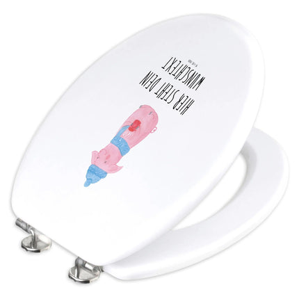 Mr. &amp; Mrs. Panda Personalized Toilet Seat Motif Pig Mulled Wine - Personalized Gifts, Christmas, Personalized Toilet Lid,