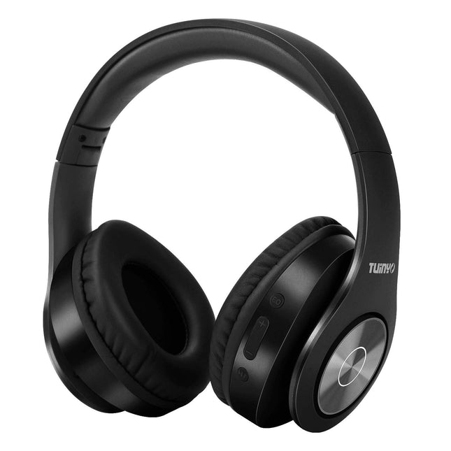TUINYO Bluetooth-kõrvaklapid kõrva peale, juhtmevabad kõrvaklapid mikrofoniga, HiFi stereo, kokkupandavad ja kerged juhtmevabad peakomplektid teleri/arvuti/mobiiltelefoni ja reisimise/töö jaoks (mustad)