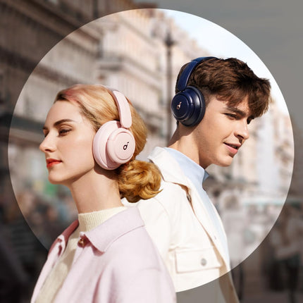 Soundcore by Anker Q30 Bluetooth kõrvaklapid, hübriidne aktiivne mürasummutus, kohandatavad režiimid, kõrglahutusega heli, rakendusepõhine ekvalaiser, 40-tunnine aku tööiga, mugav sobivus, kahe seadme sidumine (roosa)