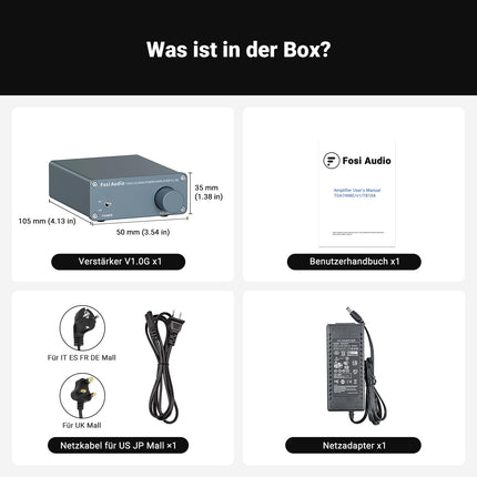 Fosi Audio V1.0G minivõimendi, 50Wx2 D-klassi stereovõimendi TPA3116 võimendikiibi ja RCA sisenditega, 2-kanaliline HiFi võimendi passiivkõlaritele