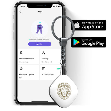 Nutale Key Finder - Lion Find with App Bluetooth, iOS and Android, Community Search Function, Item Tracker Support Remote Control, Wallet Tracker, Good Idea for Your Lost Items (Lion)