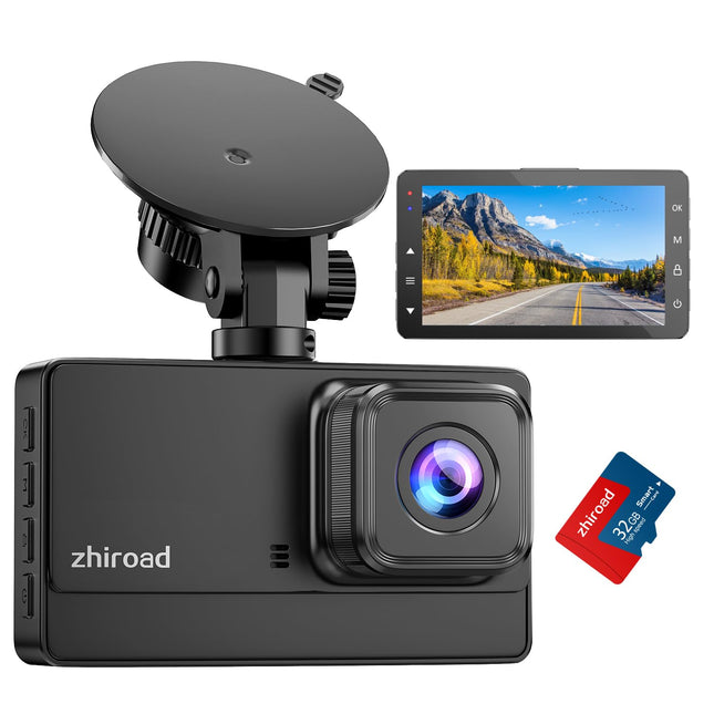 Auto esikaamera, 1080P FHD autokaamera öönägemise, WDR ja 176° lainurkkaameraga, 3" IPS ekraan, tsükkelsalvestus, G-andur, liikumistuvastus ja parkimisrežiim, sisaldab 32G SD-kaarti
