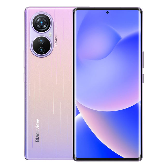Blackview A200 PRO Smartphone Unlocked, 108MP Camera, 24GB+256GB, 6.67" 2.4K AMOLED FHD+, In-Display Fingerprint Scanner, 5050mAh 66W Fast Charging, Dual-SIM Android 13 Mobile Phone, GPS NFC Purple