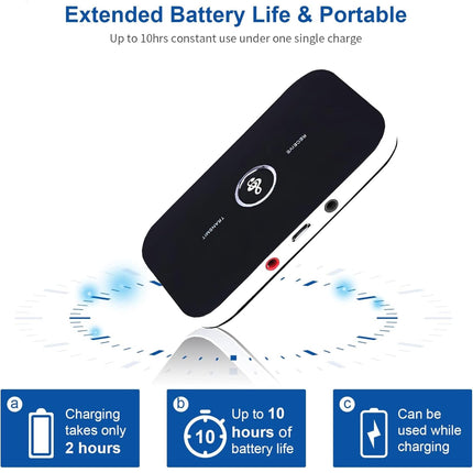 Ozvavzk Bluetooth Transmitter Receiver, 2-in-1 Bluetooth Audio Adapter Lossless-Level HiFi Receiver with RCA Cinch Aux 3.5mm R/L Cable for Car, TV, Headphones, Stereo System