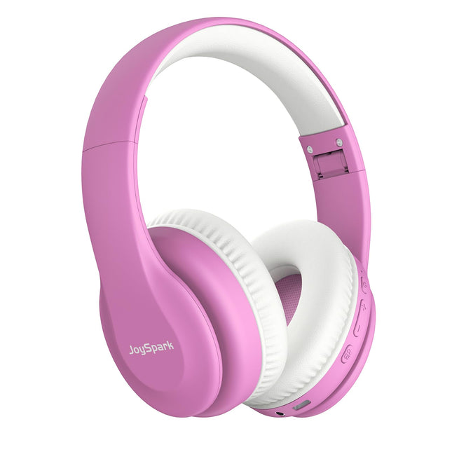JoySpark Bluetooth laste kõrvaklapid, kõrvaklapid 85/94dB helitugevuse piiranguga, 60 tundi mänguaega, Bluetooth 5.3, sisseehitatud mikrofon (roosa)