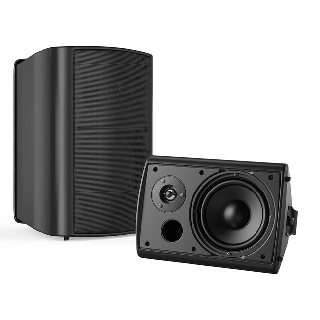 STUDIOFINIX 6,5-tolline 400-vatine veekindel väliskõlar Bluetooth-seinale kinnitatav kõlar veekindel ilmastikukindel terrassi, garaaži, kodu ja õue jaoks (must)