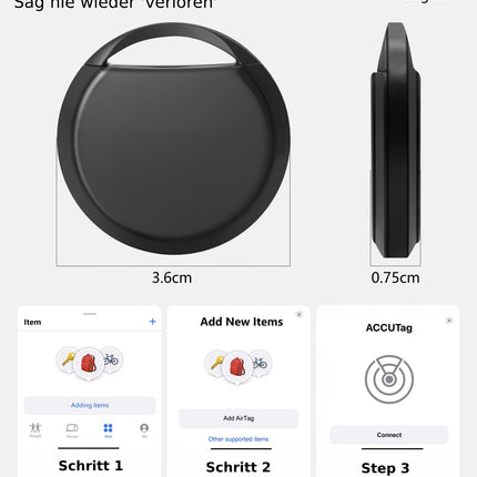 4PCS Air Tag Key Finder, Air Tag Tracker KeyFinder Smart Bluetooth Tag, Waterproof Item Finder Mini Tracker Compatible with Apple Where Is It? APP (iOS only) for Suitcases, Bags, Luggage, Passports