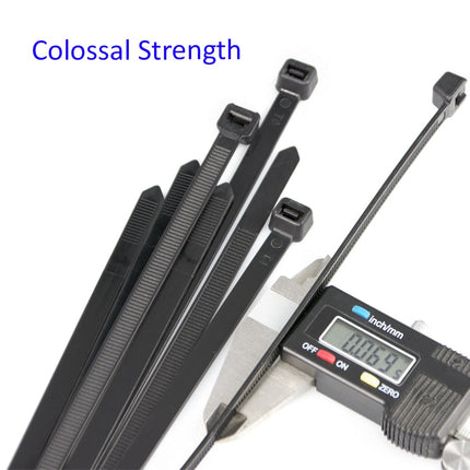 Heavy Duty 66cm Strong Large Black Cable Ties with 90.7kg Tensile Strength, 50 Pack, Long Lasting Nylon Cable Ties, Indoor/Outdoor, UV Resistant, High Quality Cable Ties