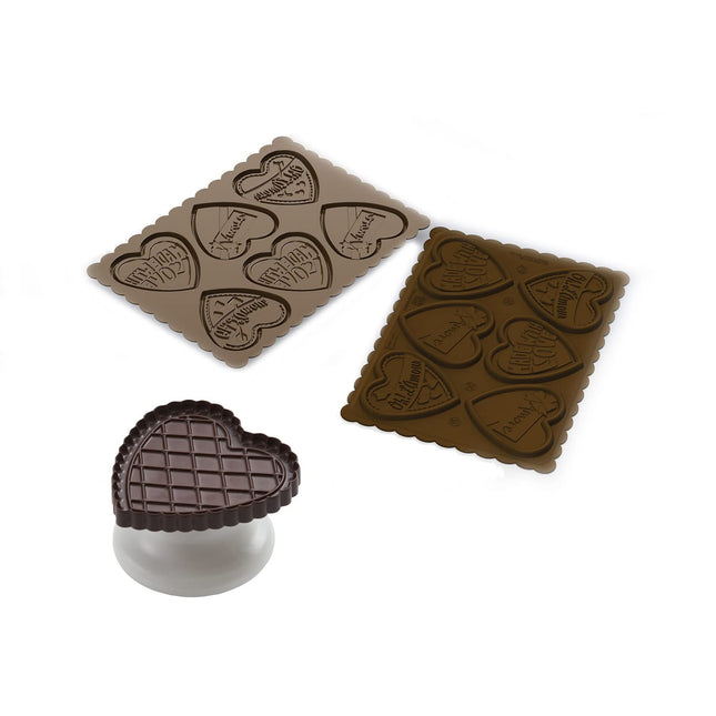 silikomart | CKC06 Silikoonvorm COOKIE LOVE SLIM šokolaadidele, mittenakkuva kattega, 6 šokolaadi, 1 pakk, Easy Choc vorm, 64 x 63 mm, kõrgus 5 mm, maht 51 ml, valmistatud Itaalias