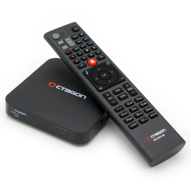 Octagon SX988 4K UHD H.265 HEVC interneti nutiteleri digiboks - mitme käivitusega vastuvõtja ja satelliit-IP-TV, DLNA, YouTube, veebiraadio, must