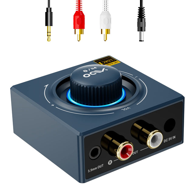 B06T3 LDAC Bluetooth-vastuvõtja stereosüsteemile, Aptx Bluetooth-adapter HiFi madala latentsusega (&lt;40ms) Chinch RCA ja 3,5 mm, muusika edastamine mobiiltelefonist/tahvelarvutist/sülearvutist/MacBookist