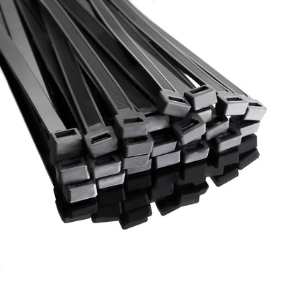 SWEED 250 pieces 600mm cable ties black long, zip cable tie large also UV resistant, black cable ties strong with 90KG tensile strength, can be used indoors and outdoors