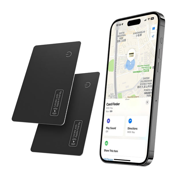 VINGNUT Slim Walleti jälgimiskaart, laetav rahakoti jälgija, IP67 veekindel, ühildub Apple Find My rakendusega (ainult iOS), rahakottide, telefonide, passide, pagasi jälgimiseks (2 tk)