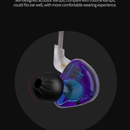keephifi KZ ZST juhtmega KZ IEM kõrvaklapid mikrofoniga, 1BA + 1DD HiFi kõrvasisesed kõrvaklapid, mürasummutus, juhtmega, stereobass, trummar (lilla, mikrofoniga)