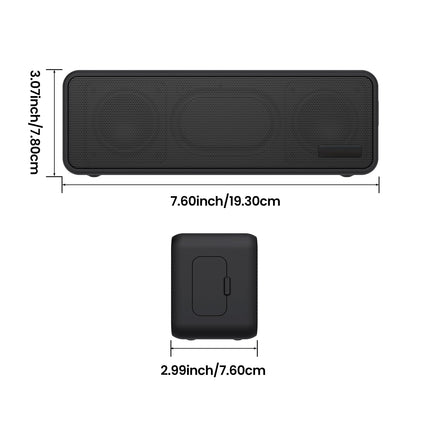Raymate Bluetooth Speaker, Wireless Music Box with 20W Dual Bass, IPX7 Waterproof, TWS Function, 15 Hours Battery, Portable Speaker for Outdoor and Home