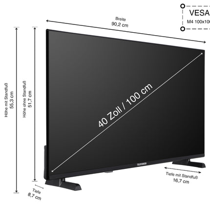 Telefunken 40-inch Smart TV powered by TiVo (Full HD, HDR, Triple Tuner, 6 months HD+ included) XF40TO750S