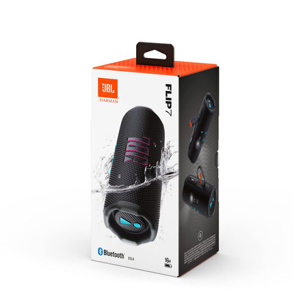 JBL Flip 7, juhtmevaba kaasaskantav Bluetooth kõlar, 16-tunnine aku tööiga, IP68 veekindel, tolmu- ja löögikindel, professionaalne heli tehisintellekti võimendusega, Auracast mitme kõlari ühendus, must