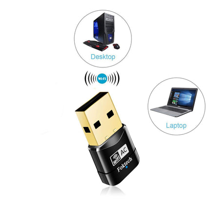 WLAN-pulk, AC600 kahesageduslik 2.4G/5G traadita võrgu USB WiFi-adapteri dongle lauaarvutile, sülearvutile, tahvelarvutile, toetab Win 10/8/7/Vista/XP/2000, Mac OS 10.4–10.12