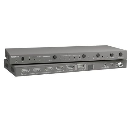 HDMI Matrix 4x2 lüliti – Marmitek MS420 – 4K 60Hz – 4 sisendit 2 väljundit – ARC – Optiline väljund – Integreeritud heliekstraktor – Allaskaleerija – HDR – 4:4:4 – Dolby Audio ja DTS:X – EDID