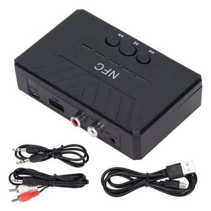 Wireless Audio Receiver, NFC Bluetooth 5.0 Receiver AUX Wireless Audio Adapter, for Music Streaming Sound System Work, Compatible with TV Computers, Mobile Phones, Stereo Systems, Power Amplifiers