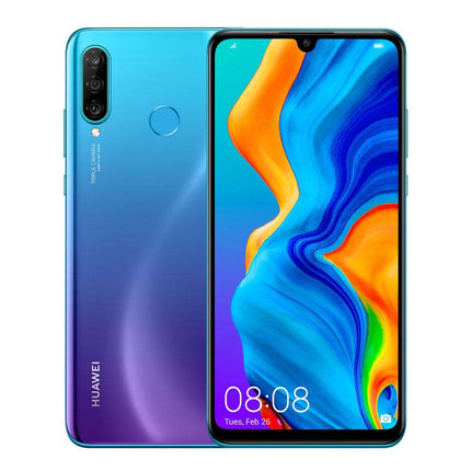 HUAWEI P30 Lite (128GB, 4GB RAM) 6,15-tolline ekraan, tehisintellektiga kolmekordne kaamera, kahe SIM-kaardiga globaalne GSM tehase lukustamata MAR-LX3A - rahvusvaheline versioon (paabulinnu sinine)