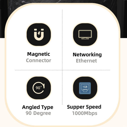 NFHK Magnetic Angled Type USB-C Type-C USB3.1 to 1000 Mbps Gigabit Ethernet Network LAN Adapter for Laptop