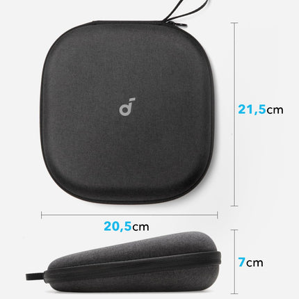 Soundcore by Anker, Headphone Case, Accessory Bag for Soundcore Headphones with Headband, Scratch-resistant, Dust-proof, Shockproof, Detachable Compartment, Carrying Strap, In Black