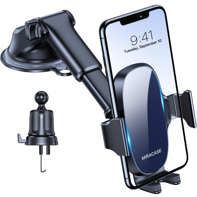 Miracase universaalne autotelefonihoidja [tugev iminapp ja metallkonks] autotelefonihoidja ventilatsioonile, armatuurlauale, esiklaasile, telefonihoidja iPhone'ile, Samsung Galaxy'le, kõigile nutitelefonidele, sinine