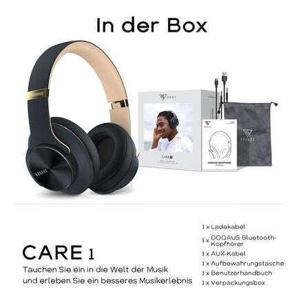 DOQAUS Bluetooth-kõrvaklapid kõrva kohal, kuni 90 tundi juhtmevabad kõrvaklapid 3 ekvalaiseri režiimiga, HiFi stereo kokkupandavad peakomplektid mikrofoniga, pehmed kõrvapadjad reisimiseks/kontorisse/mobiiltelefoni/arvuti/sülearvutite jaoks (asfaldihall)
