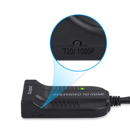 eSynic AV CVBS S-Video HDMI muundur RCA komposiitvideo muundur 3 RCA komposiitadapter isaspistikuga 1080P koos mikro-USB-kaabliga PAL NTSC jaoks HDTV DVD VHS VCR DVD jaoks
