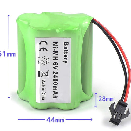 SHAWOROCE 2400mAh 6V NI-MH Battery for RC Truck Cars Vehicles Rechargeable AA RC Battery with Plug and Charging Cable Remote Controlled Car 4WD Off-Road Vehicle Tan (SM-2P)