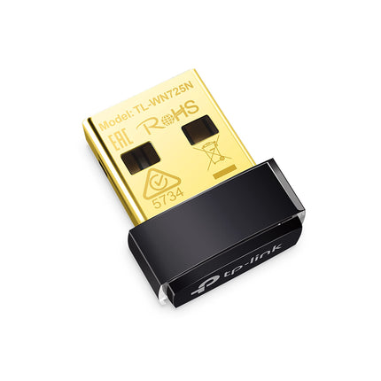 TP-Link TL-WN725N Nano USB WLAN Stick Adapter (up to 150 Mbps, Nano Size, Soft AP, Compatible with Windows 10/8.x/7/XP, Mac OS 10.9~10.13) Black (Pack of 4)