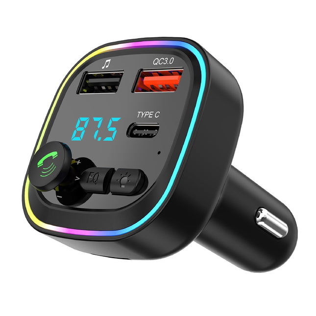 Bluetooth 5.3 FM-saatja, autoraadio adapter, QC3.0 kiirlaadimisega LED-ekraan, juhtmevaba Bluetooth MP3-mängija, toetab USB-d ja TF-kaarti