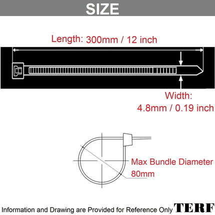 TERF® kaablisidemed, 300 mm x 4,8 mm, kvaliteetne nailon, turvaline isesulguv mehhanism, plastkaablisidemed koju, kontorisse, aeda, garaaži, töökotta, isetegemiseks, mitmeotstarbelised, pruunid, 100 tk pakis