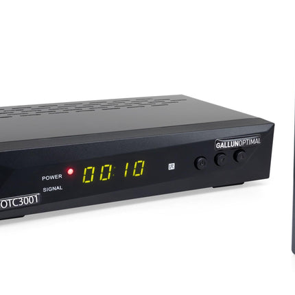 GALLUNOPTIMAL DVB-C ja DVB-T2 H265 kombineeritud vastuvõtja automaatse installimise ja salvestusfunktsiooniga, mis sobib igale kaabeloperaatorile JA kõigi tasuta DVB-T2 kanalite vastuvõtmiseks antenni kaudu.