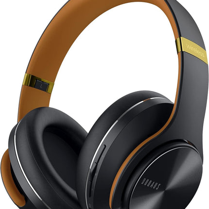 DOQAUS Bluetooth-kõrvaklapid kõrva peale, kuni 90 tundi juhtmevabad kõrvaklapid 3 ekvalaiseri režiimiga, HiFi stereo kokkupandavad peakomplektid mikrofoniga, pehmed kõrvapadjad reisimiseks/kontorisse/mobiiltelefoni/arvuti/sülearvutite jaoks, südaöömust