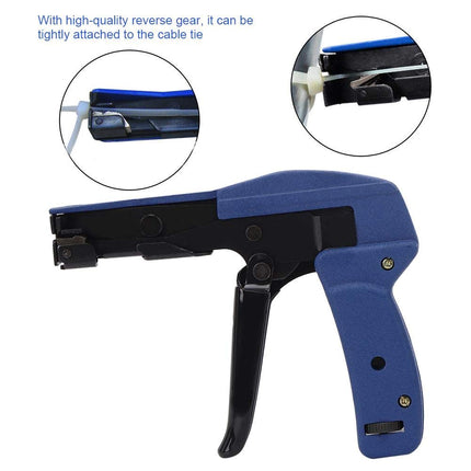 Cable Tie Gun, Blue Chrome Vanadium Alloy Steel Nylon Cable Tie Tensioning Tool Nylon Cable Tie Cutting Tool, Nylon Cable Tie Fastening Tool
