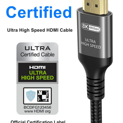 Ubluker 10K 8K 4K HDMI-kaabel 48Gbps 6M, sertifitseeritud ülikiire HDMI®-kaabel 4K 240Hz 144Hz 8K 60Hz 0.01ms HDR10+ ARC eARC HDCP2.3 Netflix Roku TV PC Monitor Projektor PS5 4 Xbox